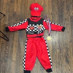 Kids Racing Costume Set - Red and Black GREAT CONDITION size small (4-6